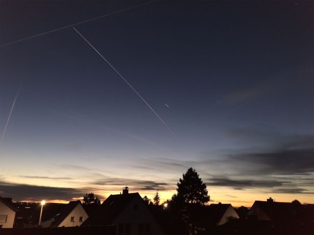 Die Spur der ISS am Himmel über Uedorf